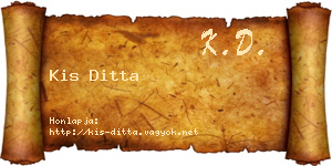 Kis Ditta névjegykártya