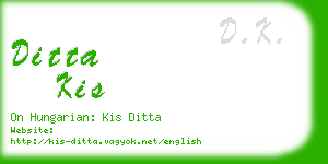 ditta kis business card